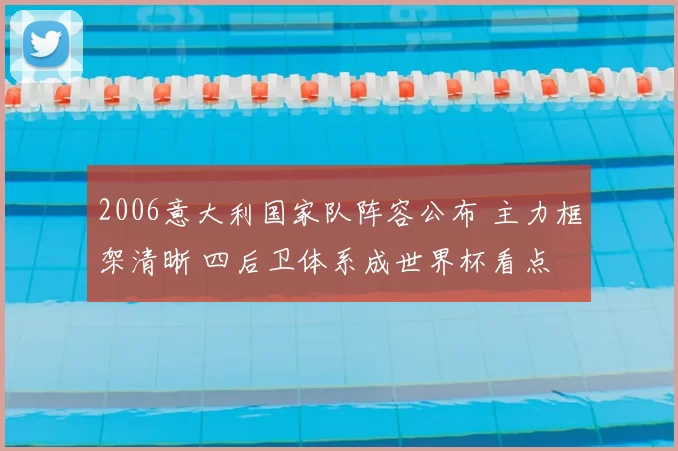 2006意大利国家队阵容公布 主力框架清晰 四后卫体系成世界杯看点